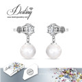 Destino joyas cristales de Swarovski Stud pendientes de perlas